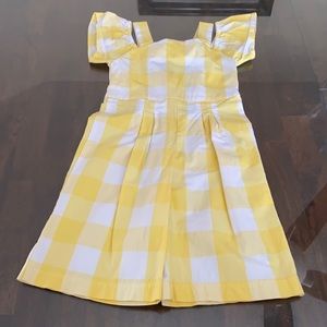 Janie and Jack Yellow and White Capri Jumpsuit